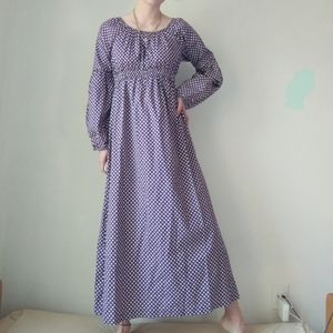 Vintage 70's Fritzi of California Prairie Style Floral Maxi Peasant Dress